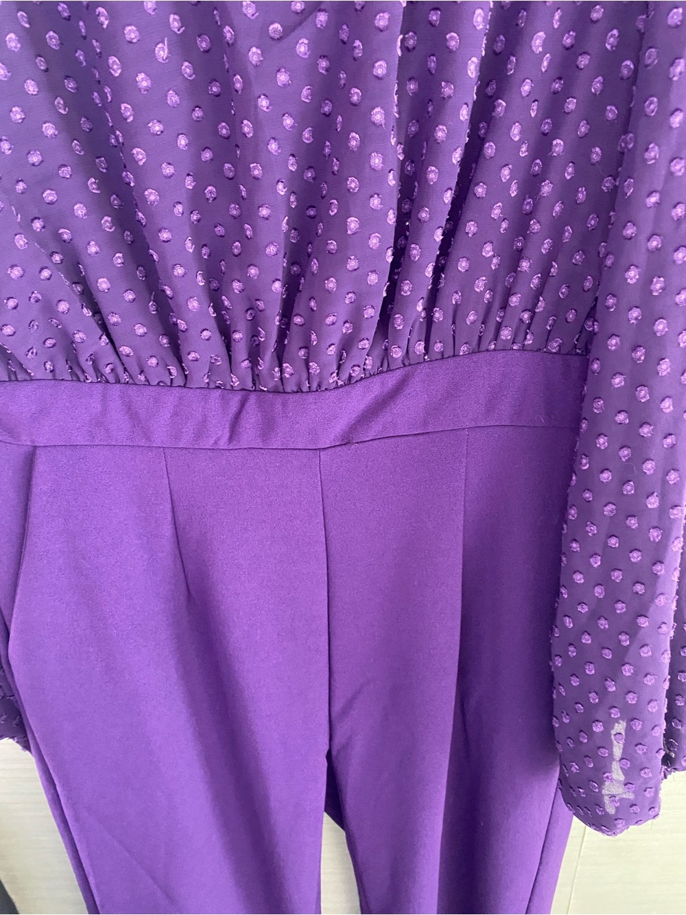 Ashley Stewart Plum Purple Ruffled Sleeve Jumpsuit - Picture 7 of 11